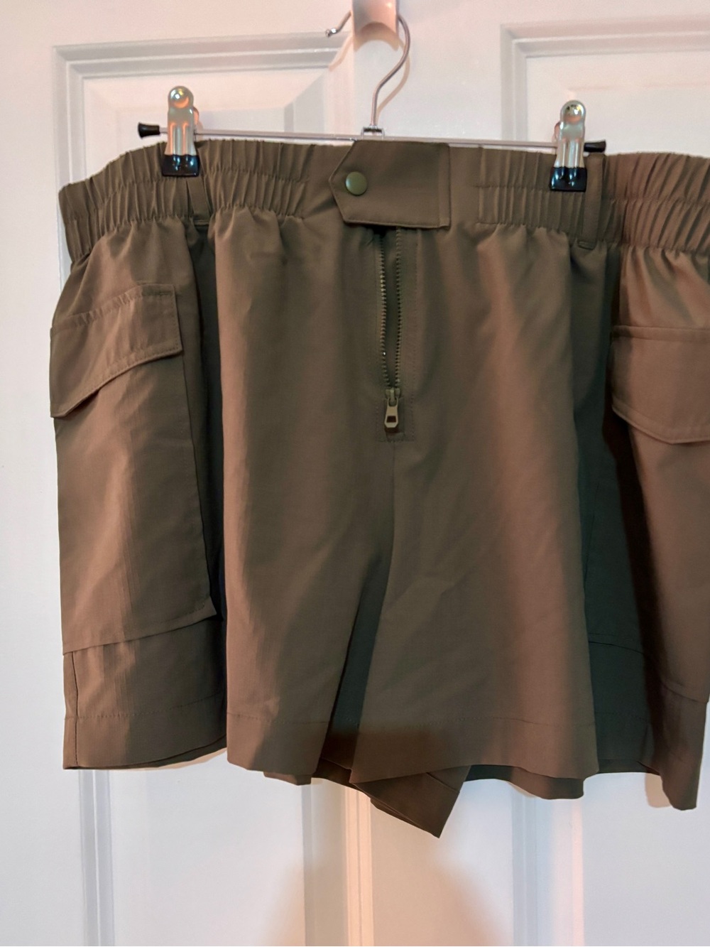 Olive Green Cargo Shorts with Utility Pockets